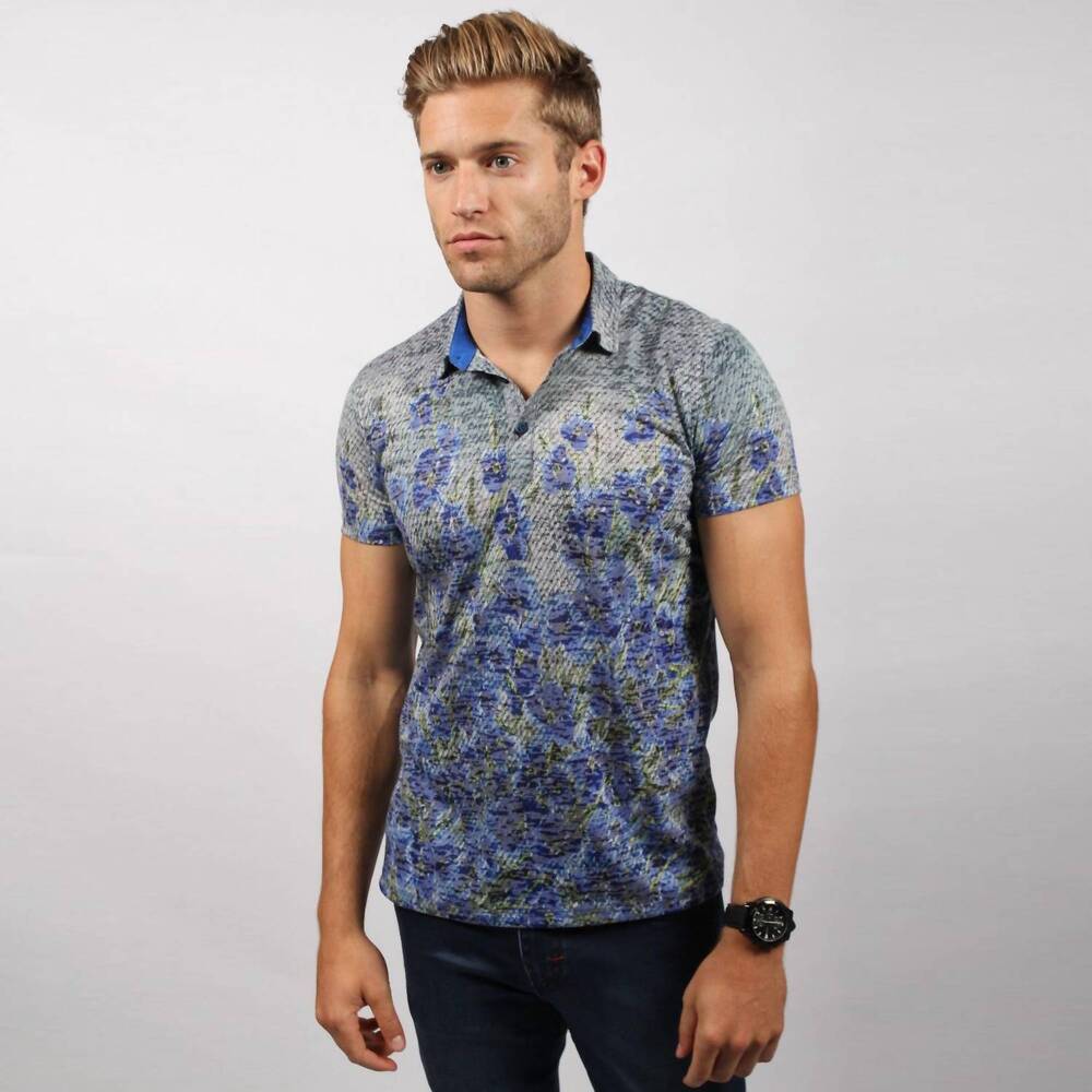 NEW EIGHT X print polo shirt in navy